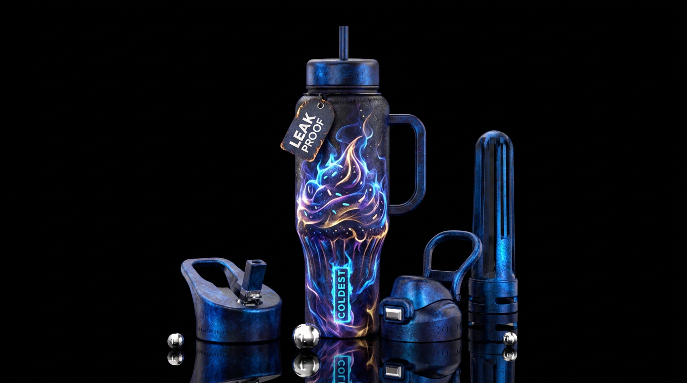mysterious, cupcake, glowie, distressed, magical, ... water bottle design