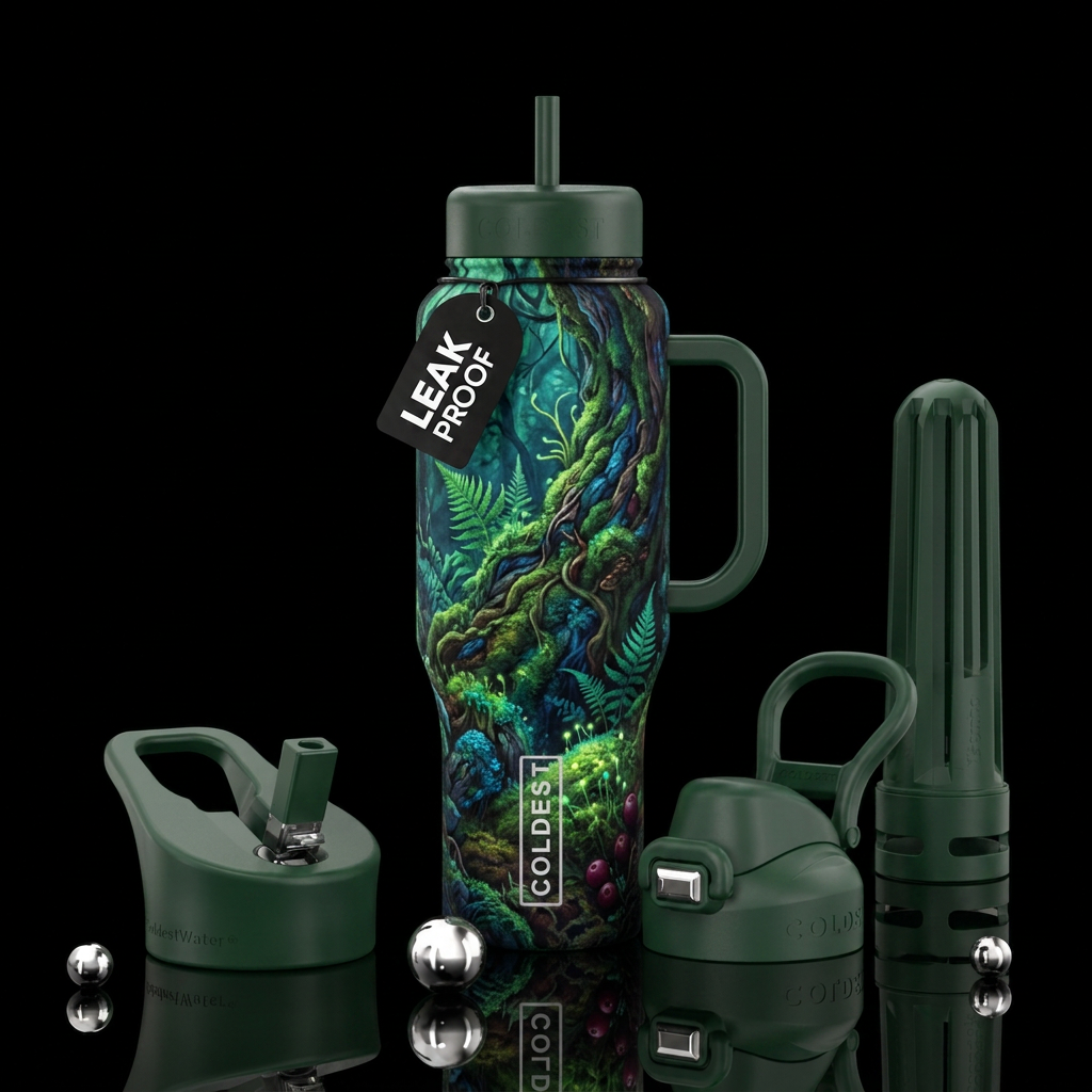 Secret forest water bottle design