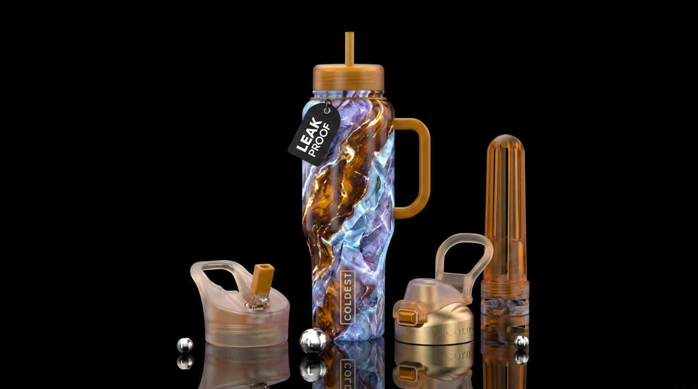 amber, arctic, glowie, marble water bottle design