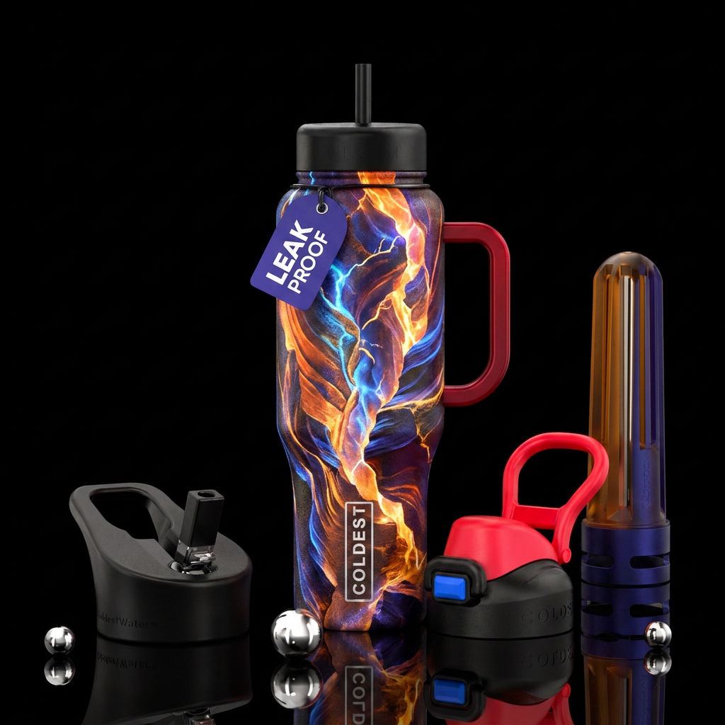 canyon, glowie, electric, firery water bottle design