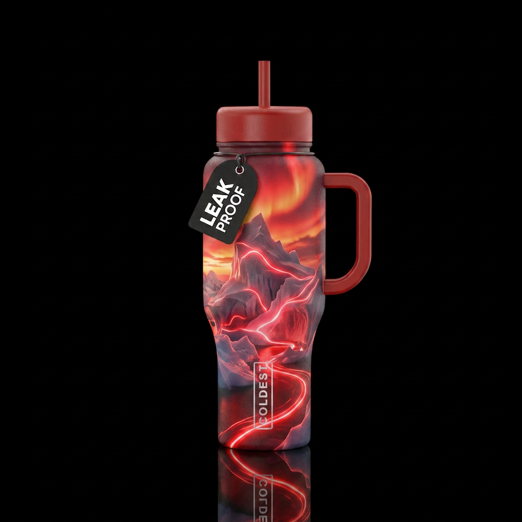 iceberg, whimsical, scarlet, glowie, electric water bottle design