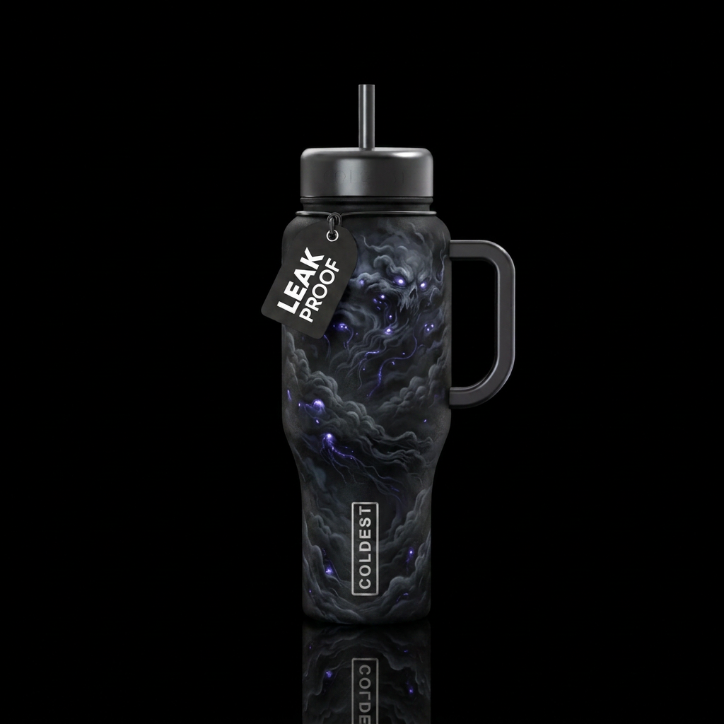 twilight, cloud, glowie, charcoal, scary water bottle design