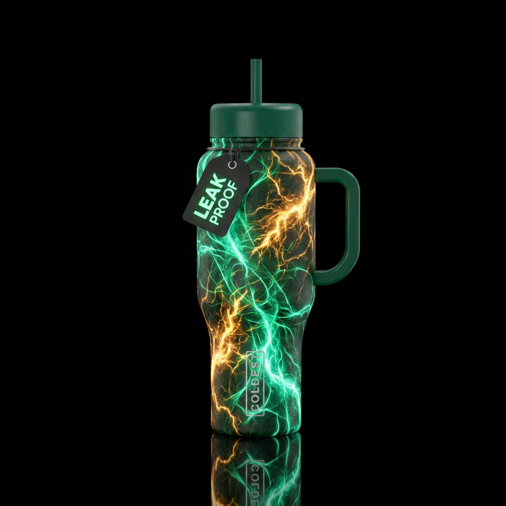 wild, glowie, firery, explosive, electric, spiritu... water bottle design