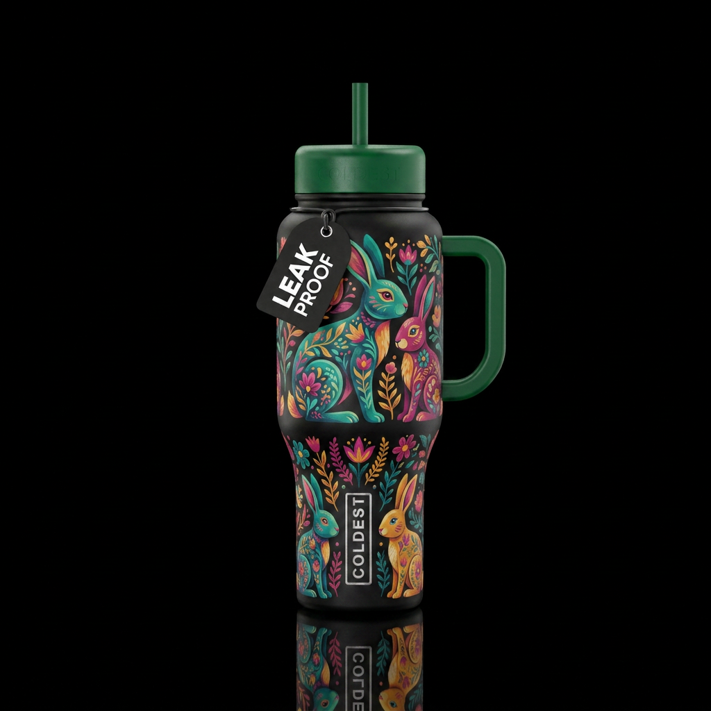 Bunnies water bottle design
