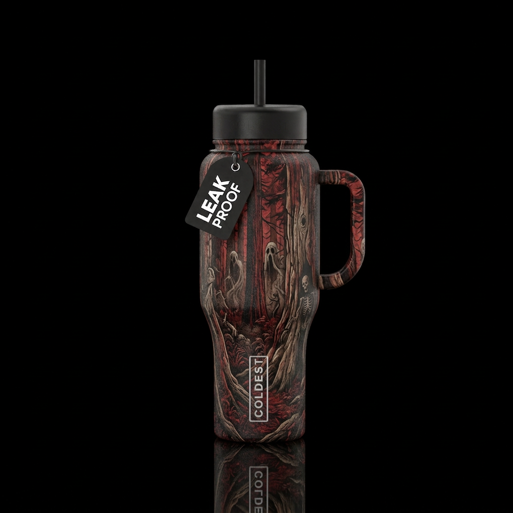 redwood, haunted water bottle design