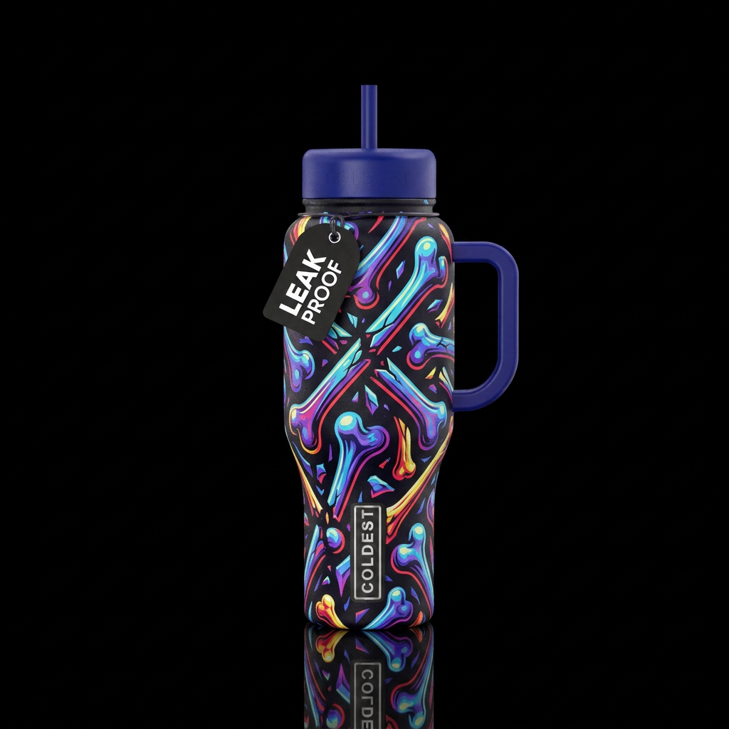 broken bones water bottle design