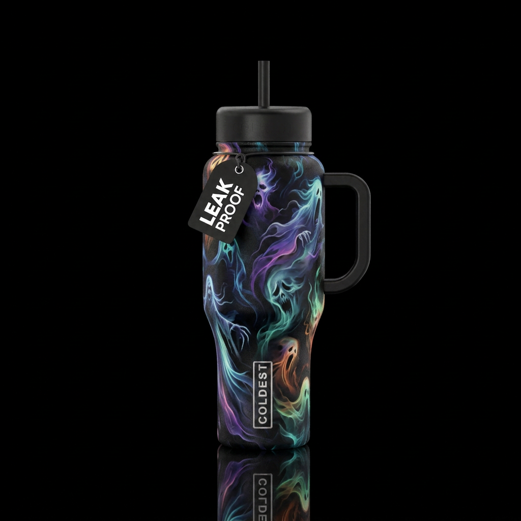 darkness, haunted supernatural beings water bottle design