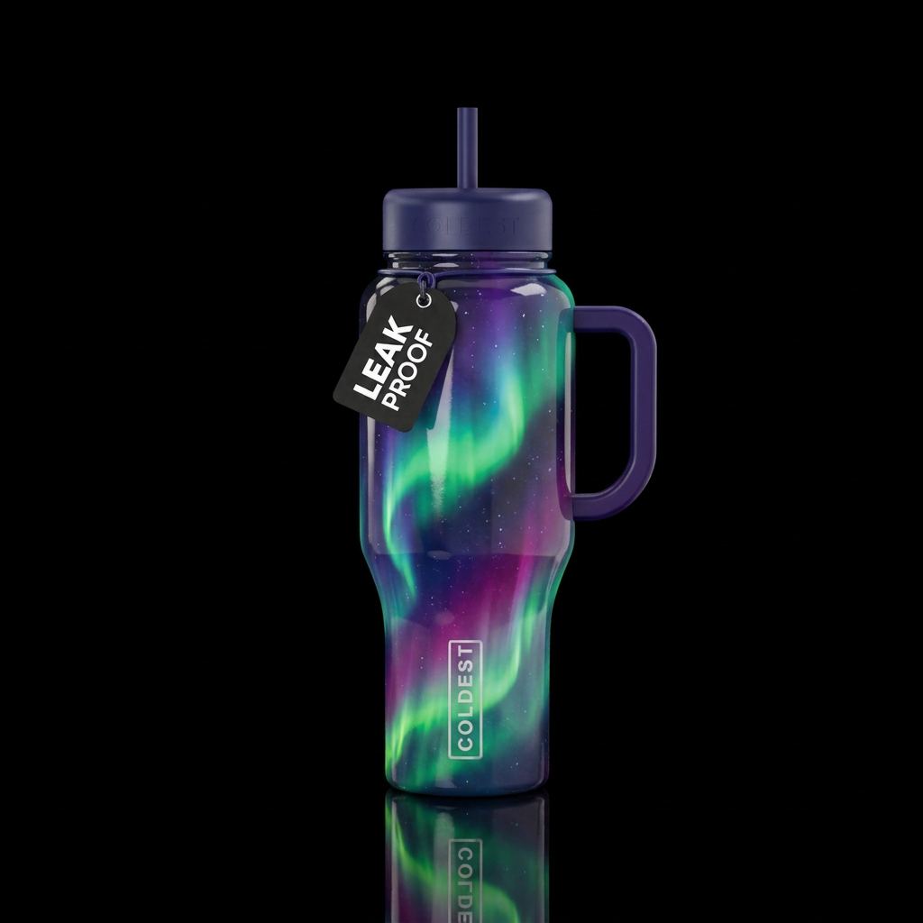 Aurora Borealis water bottle design