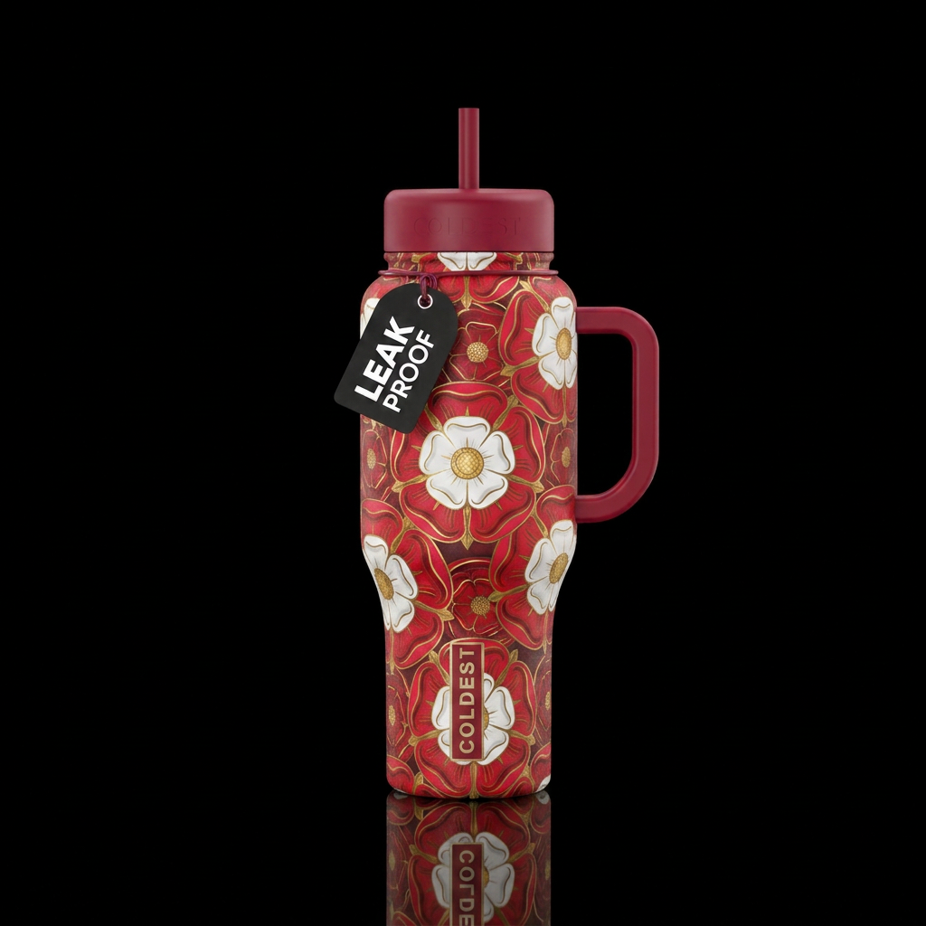 Tudor roses water bottle design