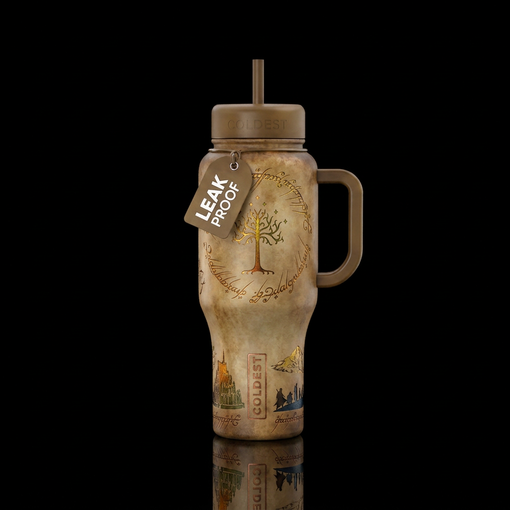 Lord of the rings style bottle with sepia lid water bottle design