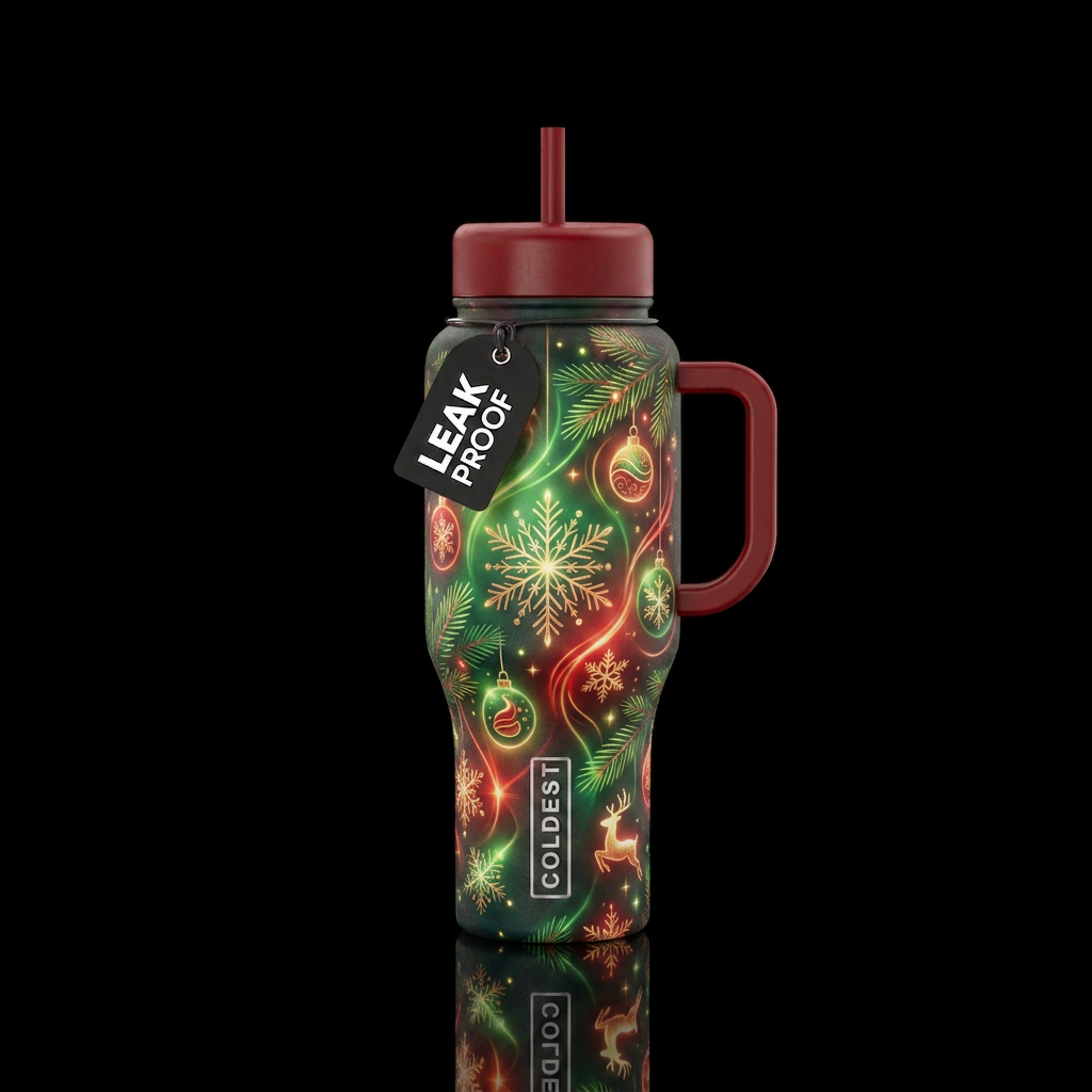 Aura christmas water bottle design