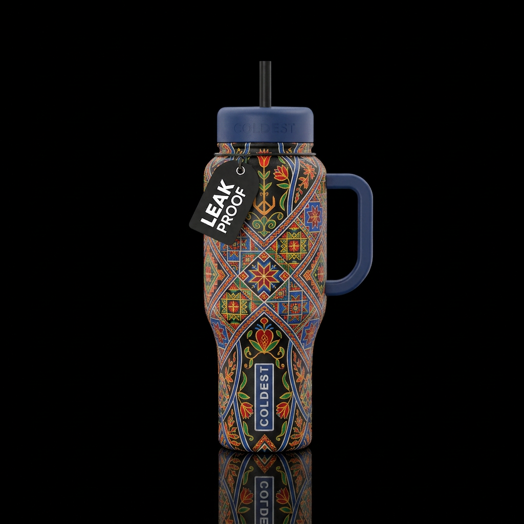 Psanky eggs water bottle design