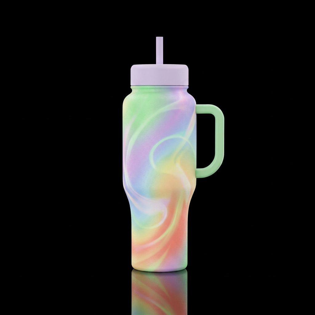 Pastel spring aura water bottle design
