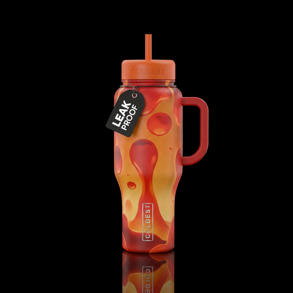 Lava lamp red lava orange lamp water bottle design