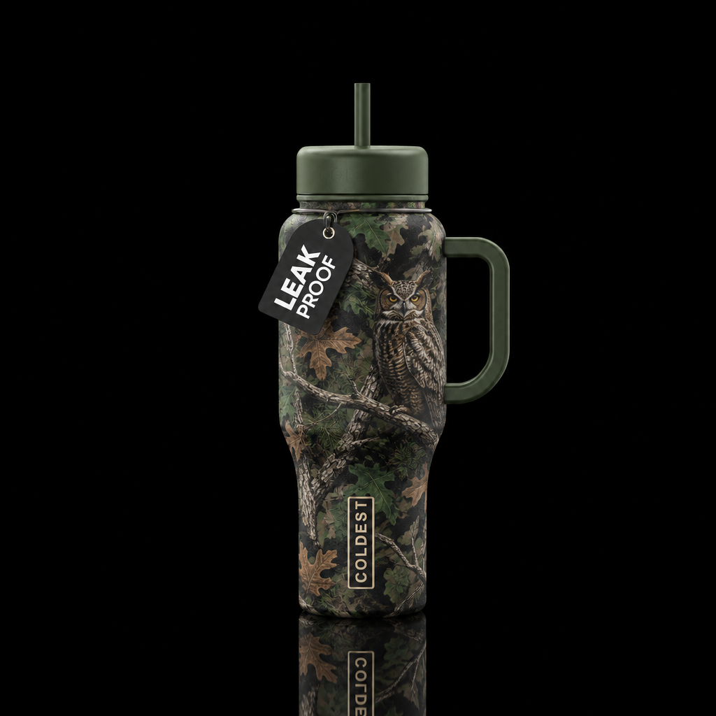 Hidden in the trees water bottle design