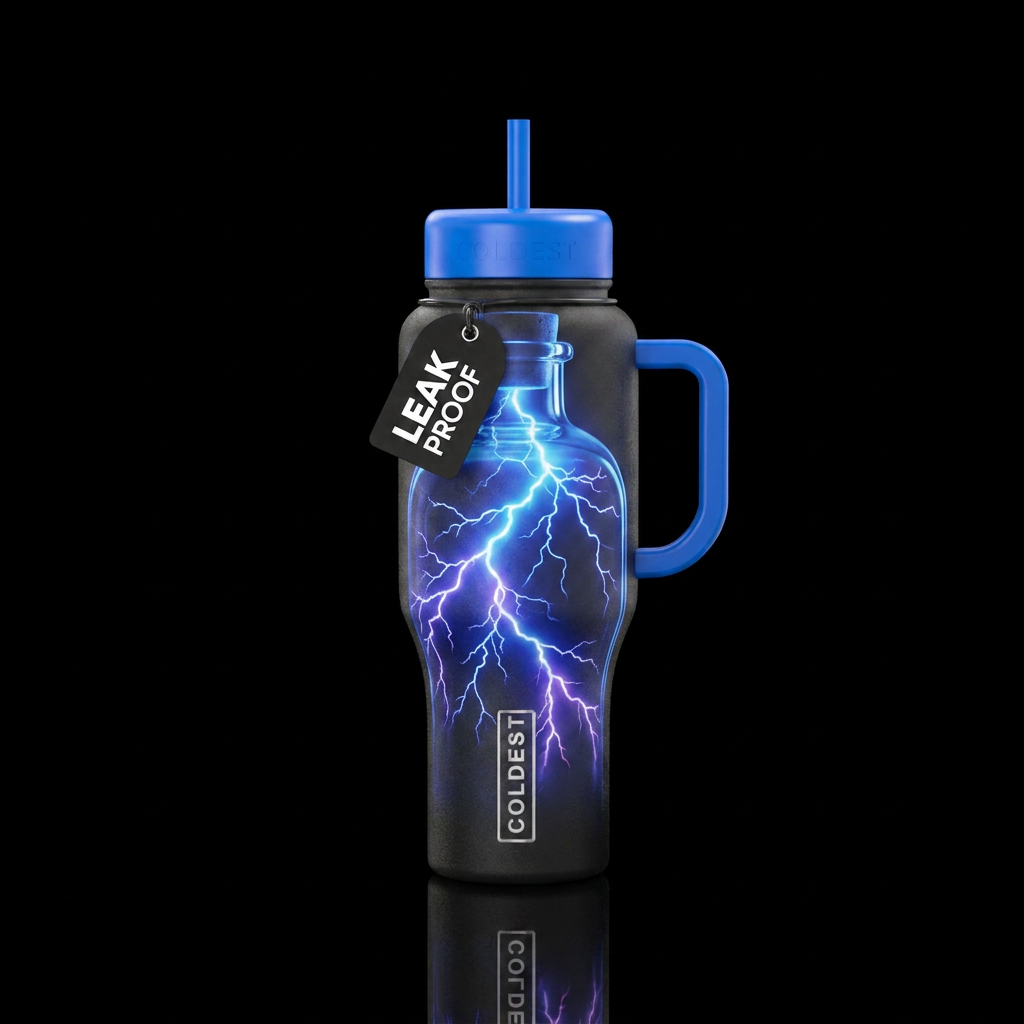 Lightning in a bottle water bottle design