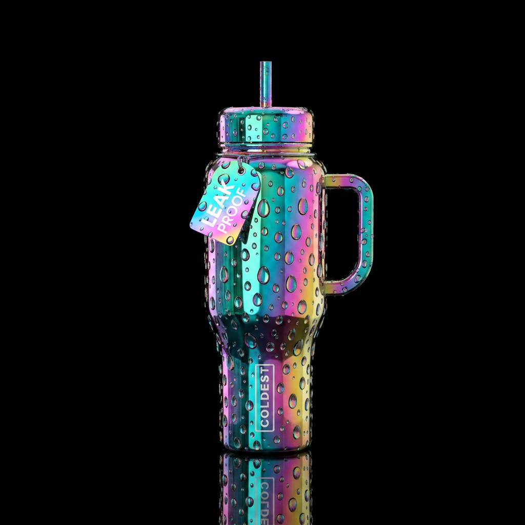 Mirror rain drops water bottle design