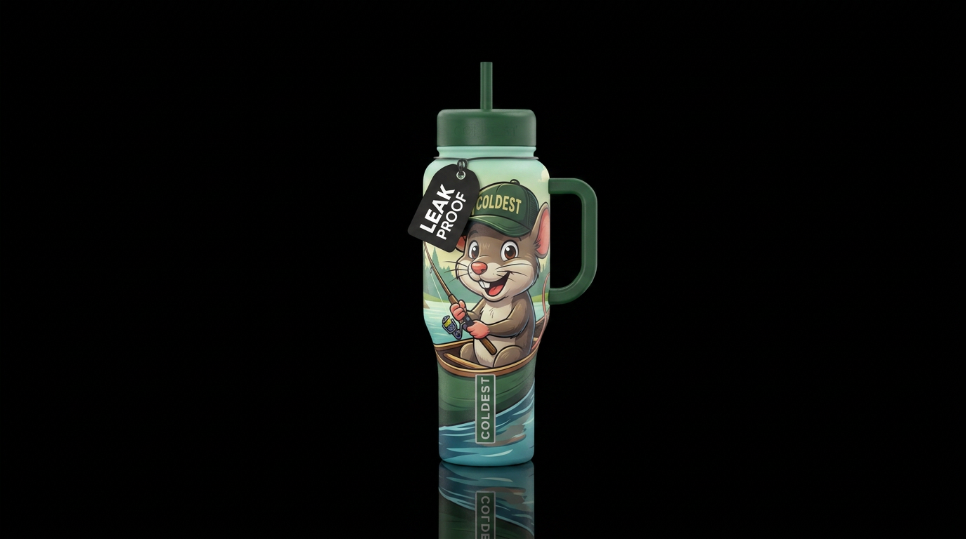 lets go fishing water bottle design