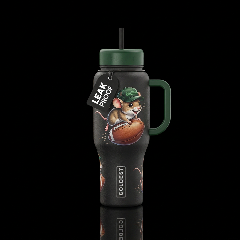 its football time water bottle design