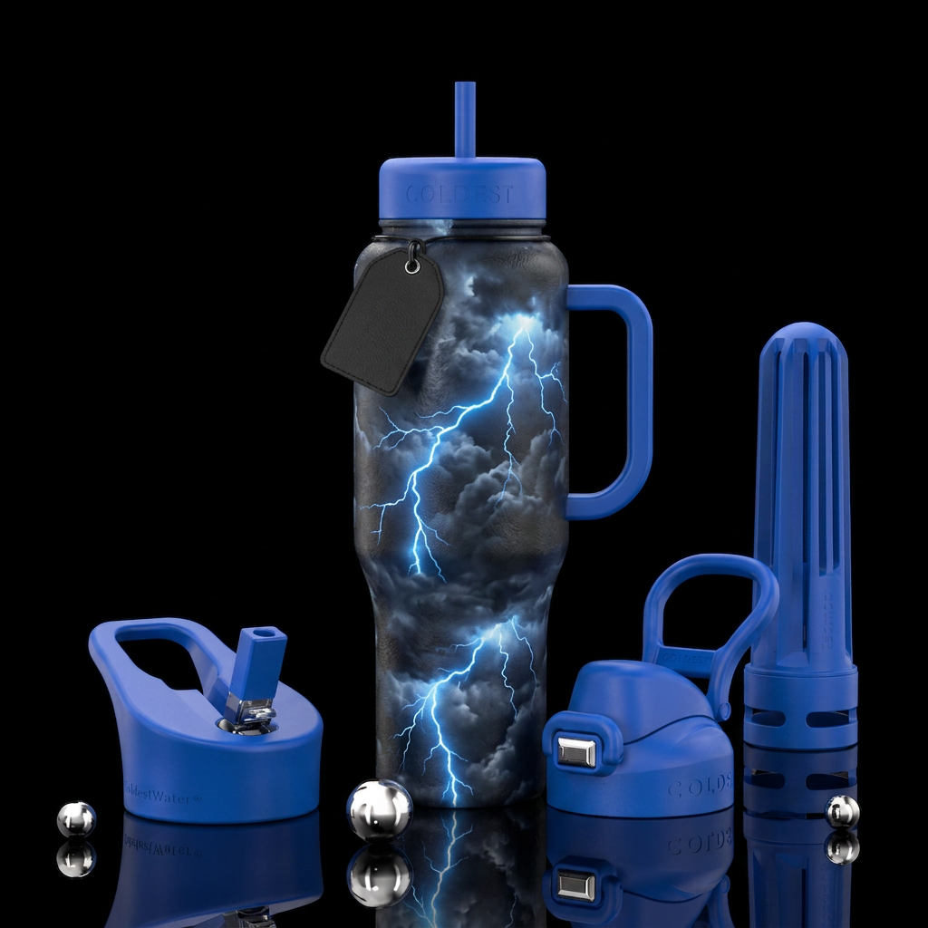 Thunder Rolls water bottle design