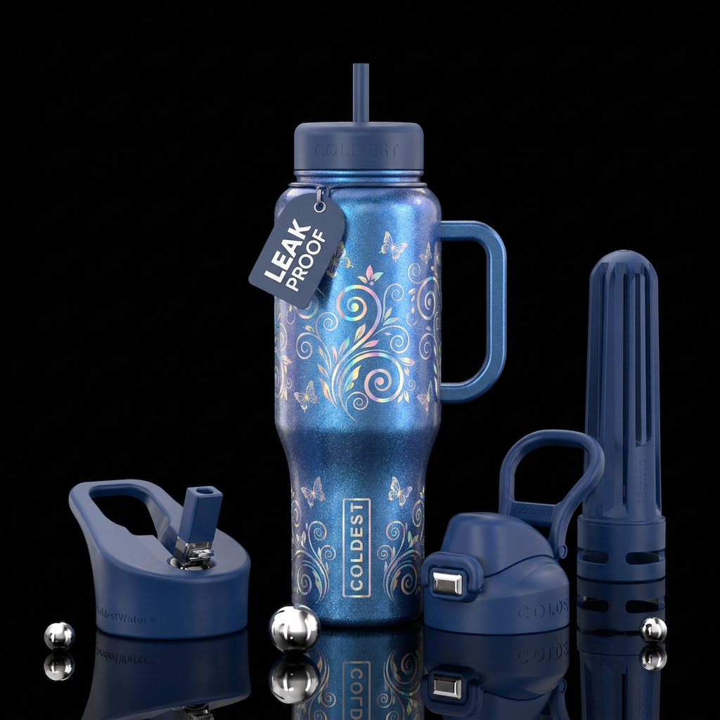 Sapphire Butterfly water bottle design