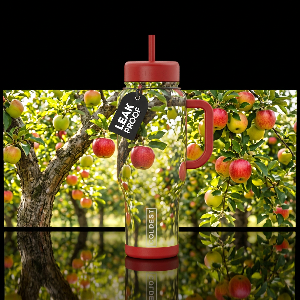 Apple orchard water bottle design