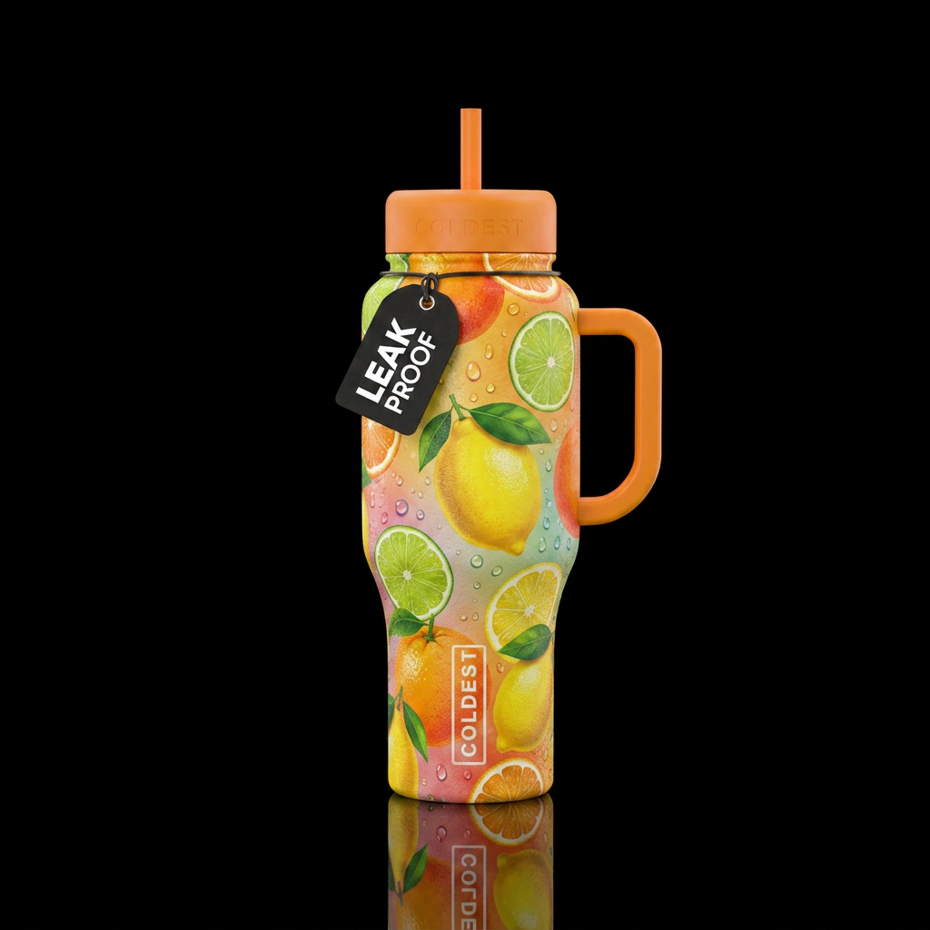 Citrus fun water bottle design