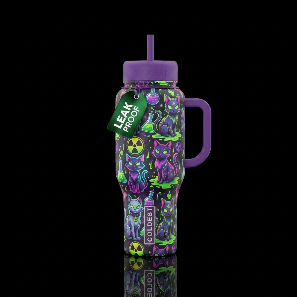 Toxic kitties water bottle design