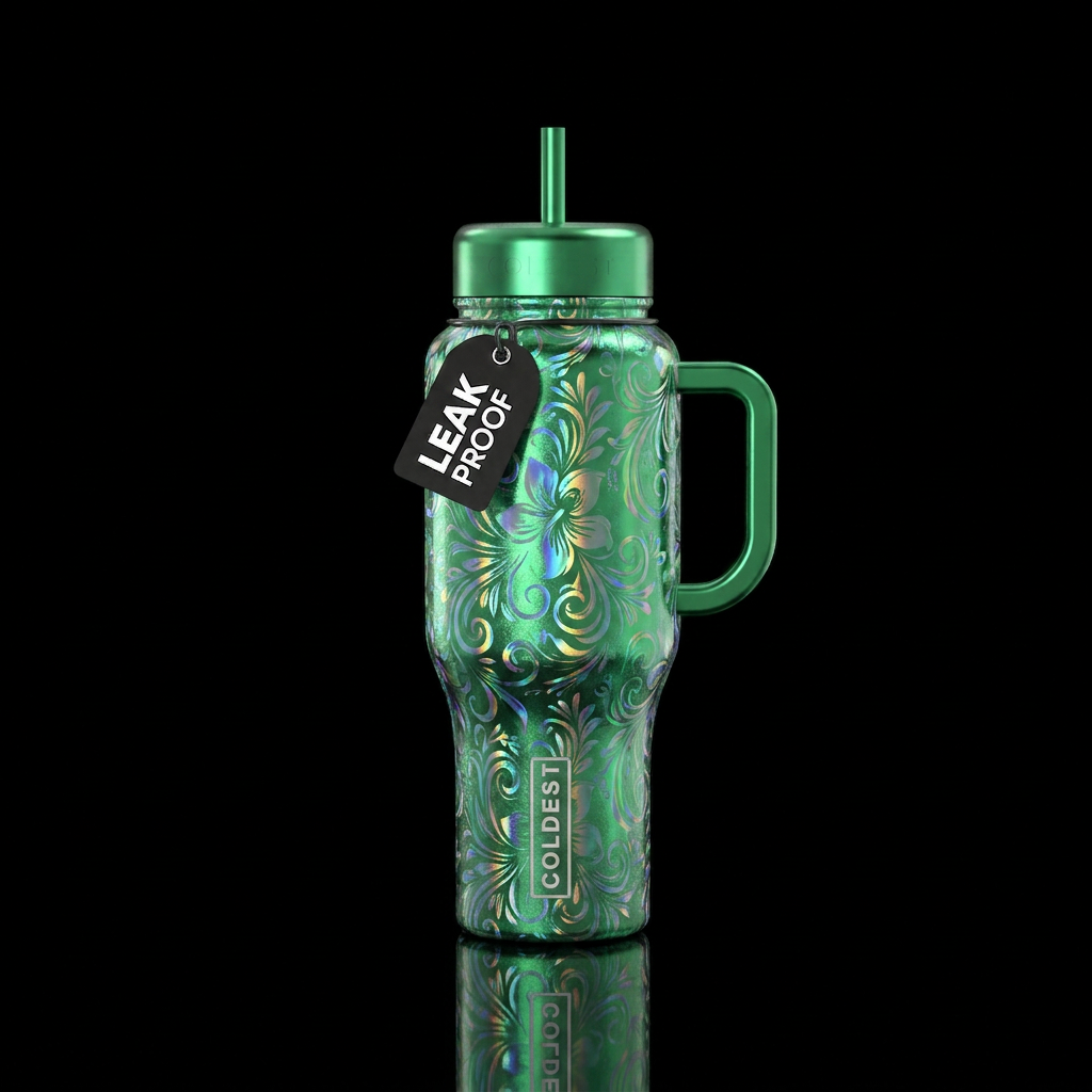 Emerald Floral water bottle design