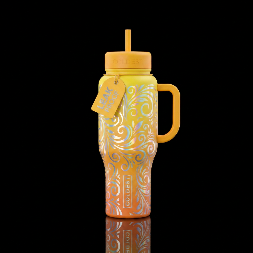Sunset Floral water bottle design