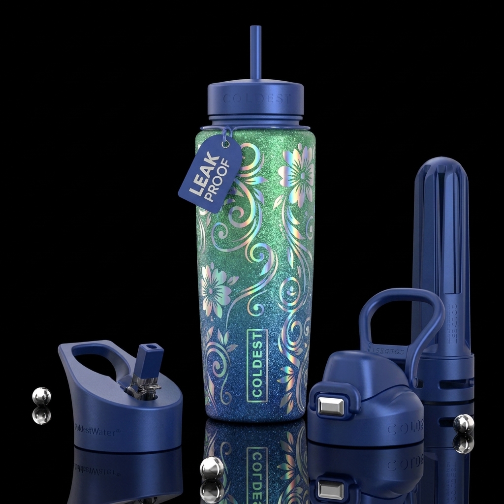 Floral Nova water bottle design