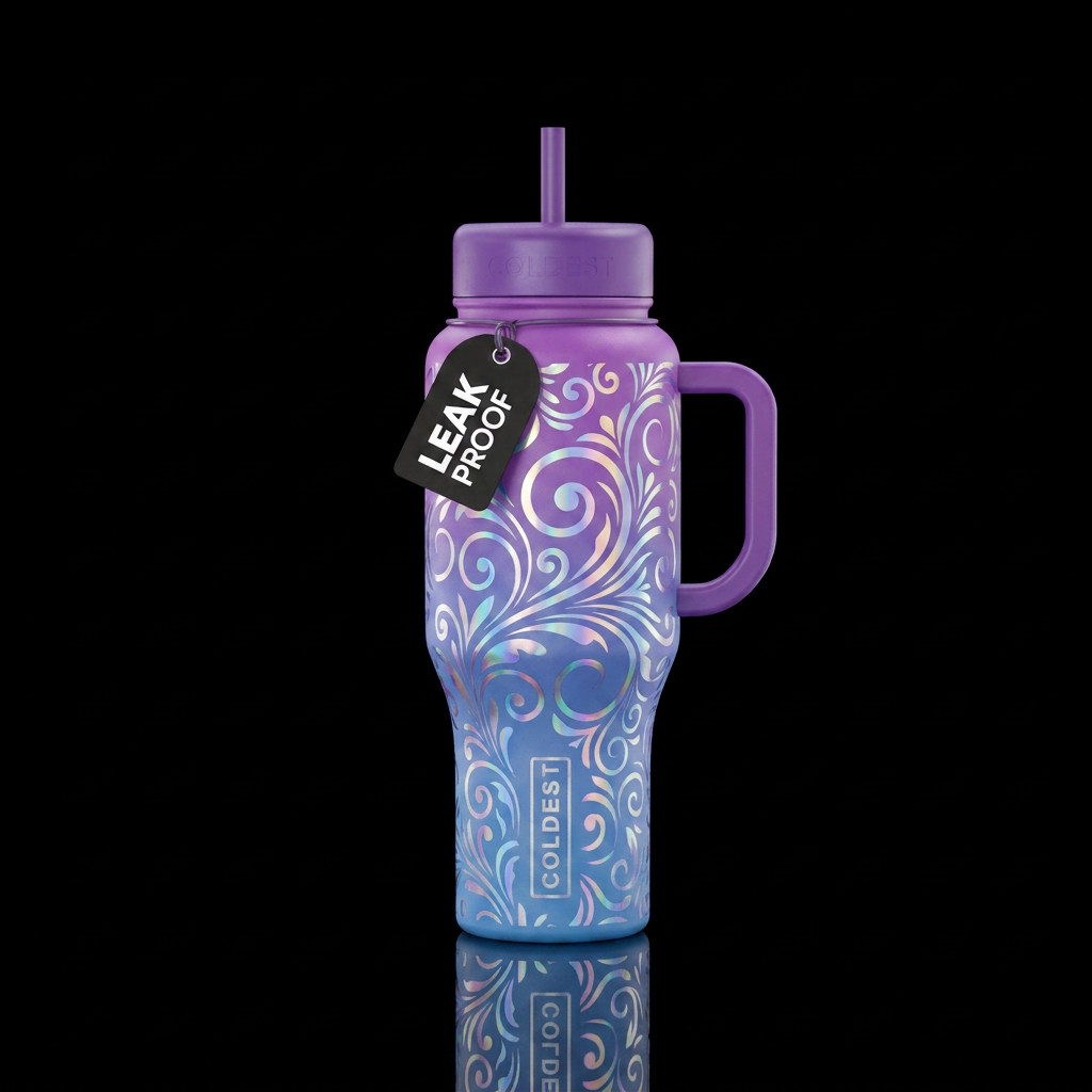 Ombré Floral water bottle design