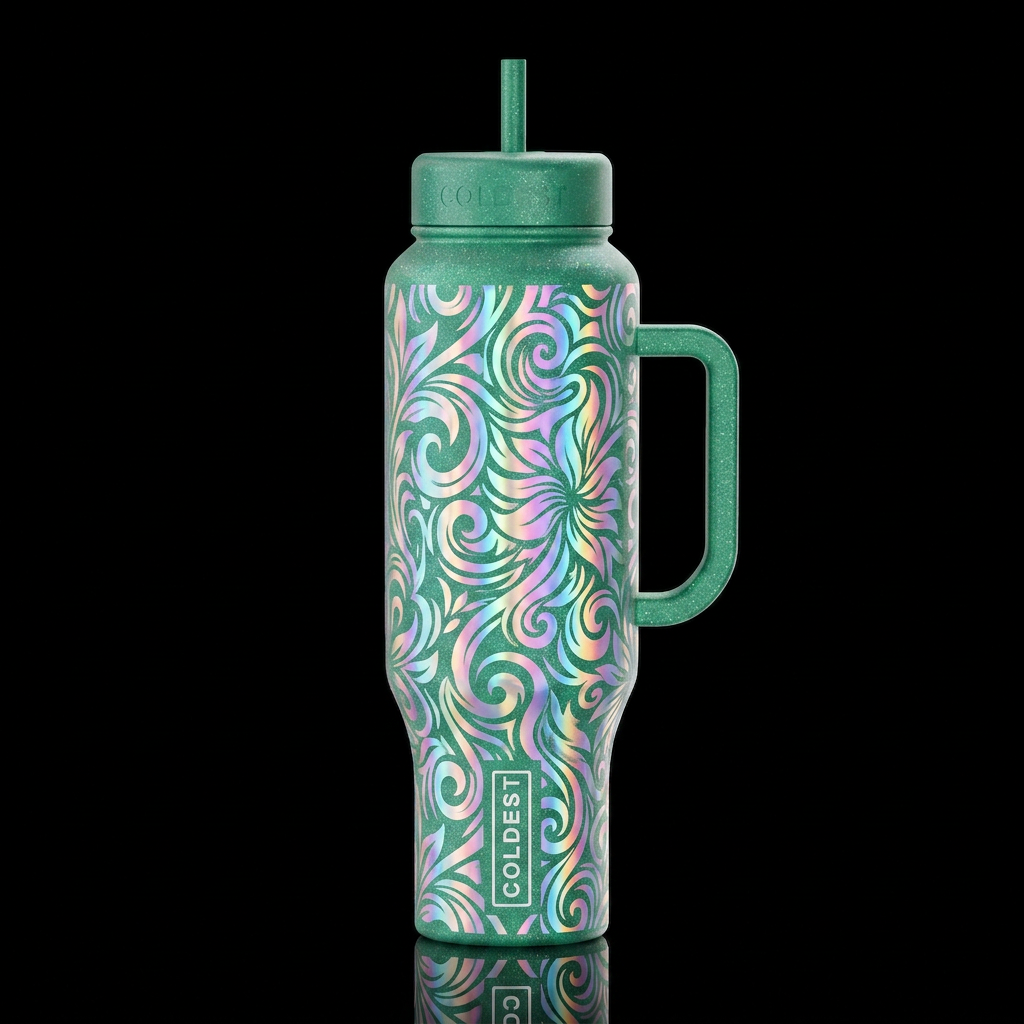 Turtly Floral water bottle design