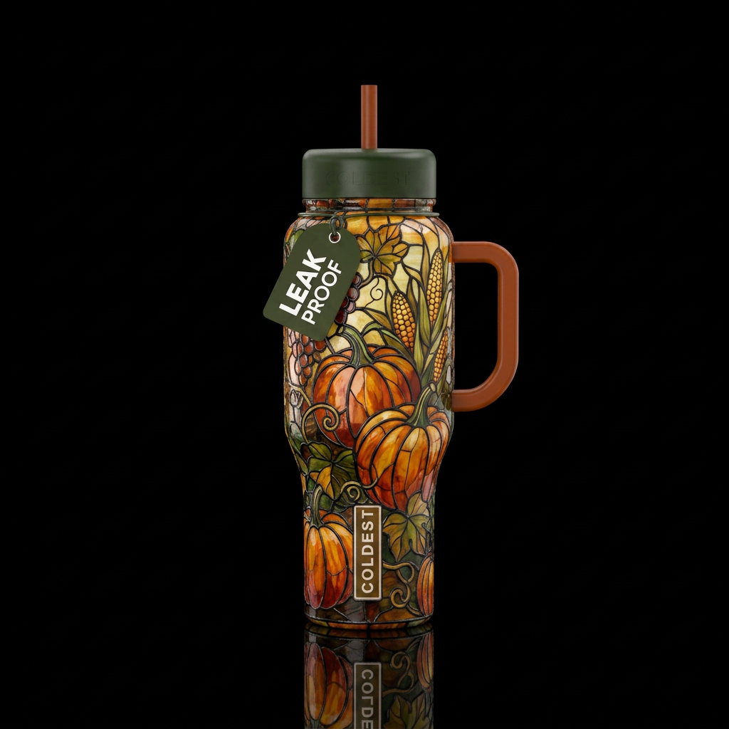 Pumpkin harvest water bottle design