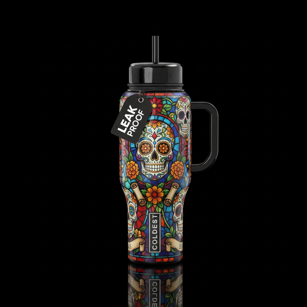 Day of the Dead water bottle design