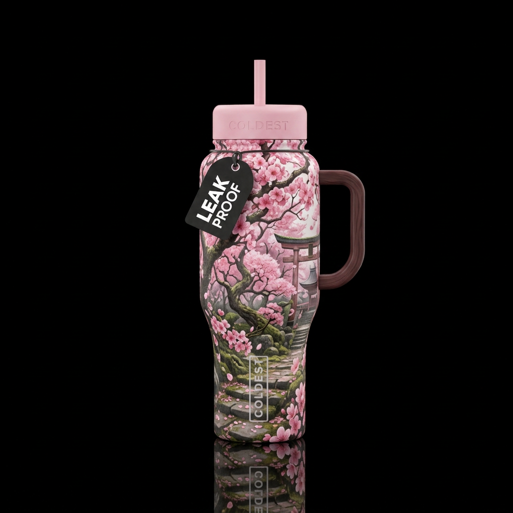 Cherry Blossom water bottle design