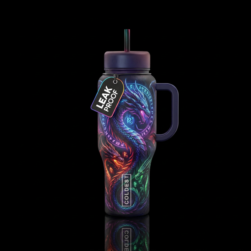 Glowie Dragon Magic water bottle design
