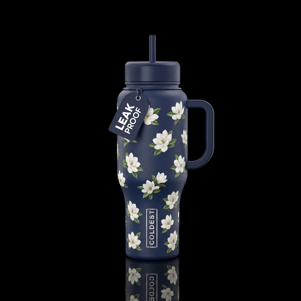 Magnolias water bottle design