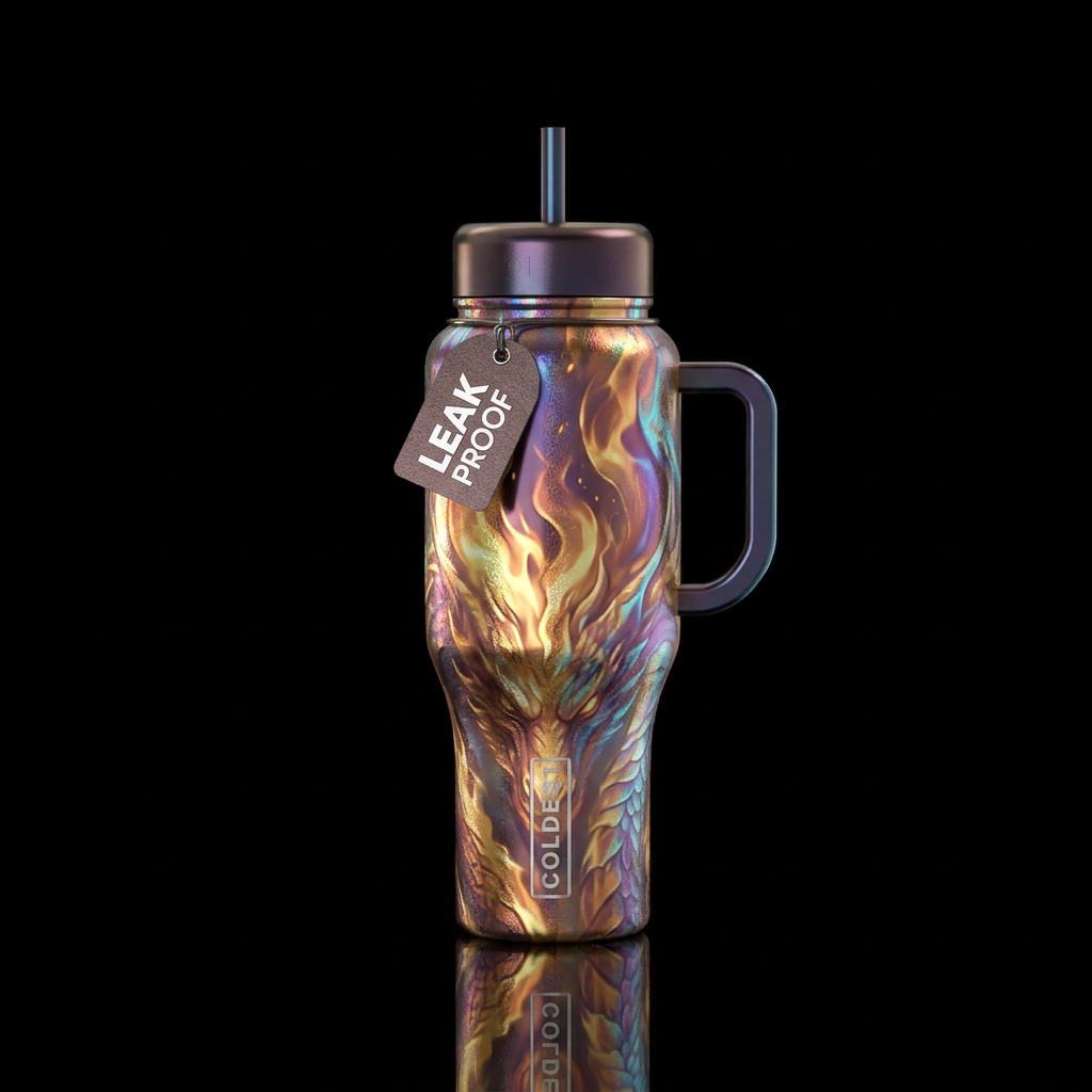 Dragón Flames water bottle design