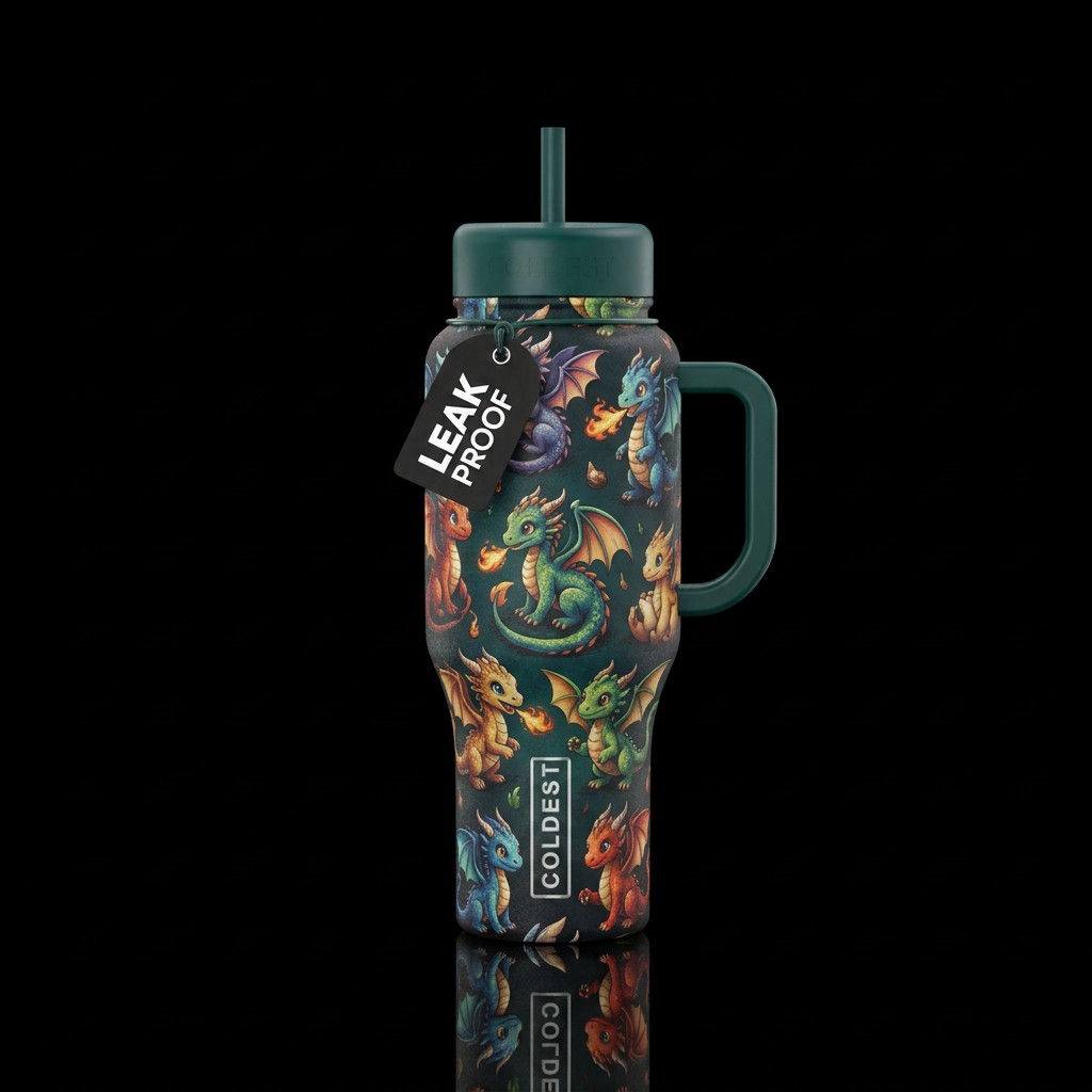 Baby dragons water bottle design