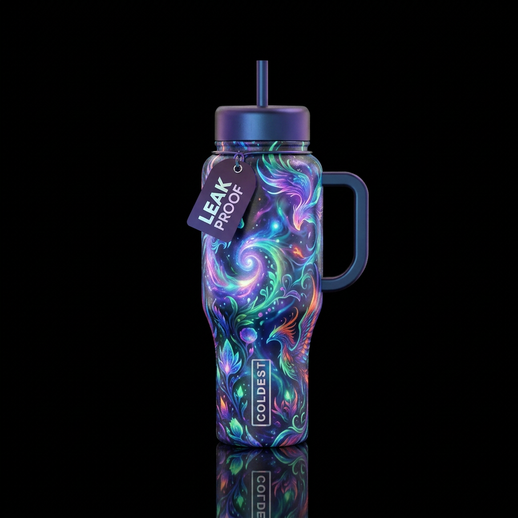 Glowie Fantasy water bottle design