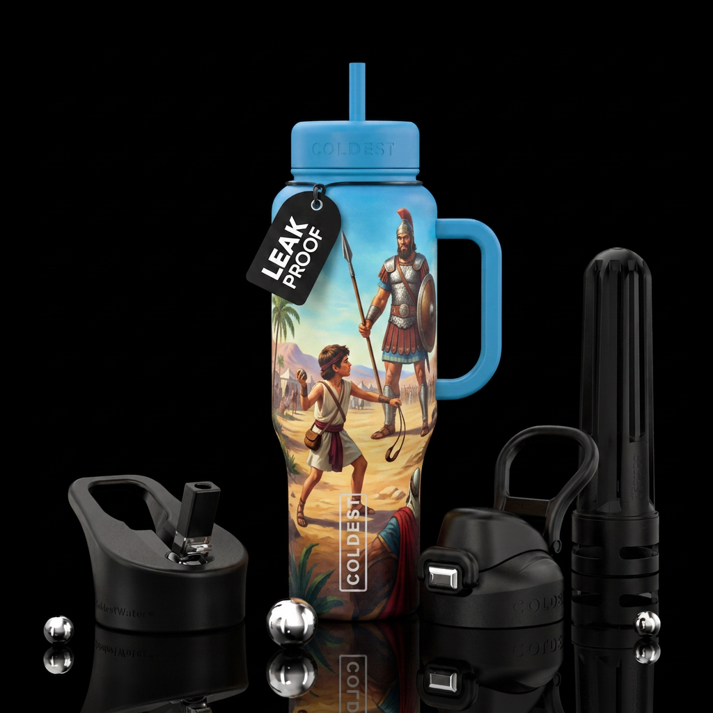 David and Goliath water bottle design