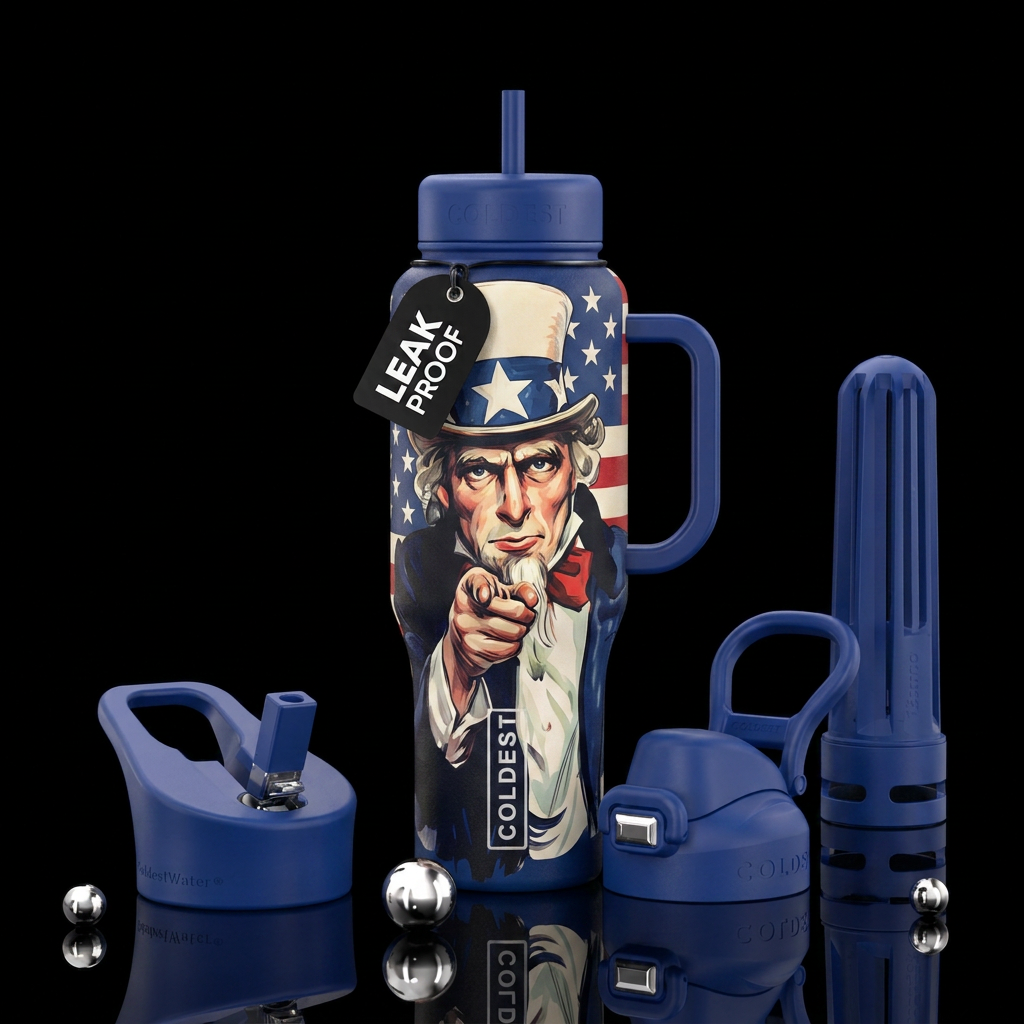Uncle sam water bottle design