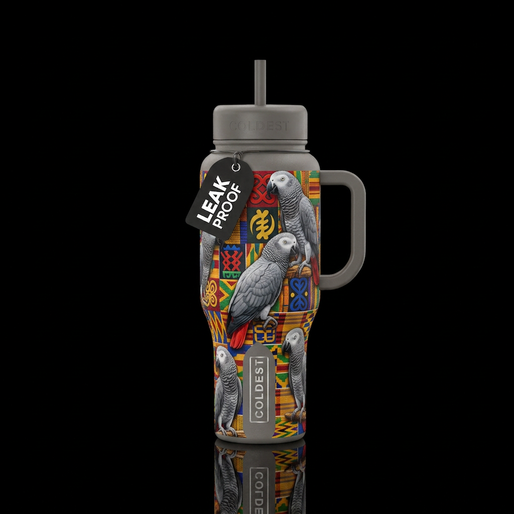 African gray water bottle design