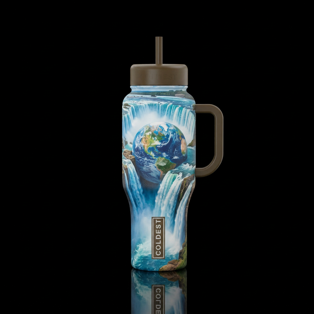 Niagara Falls around. The earth water bottle design