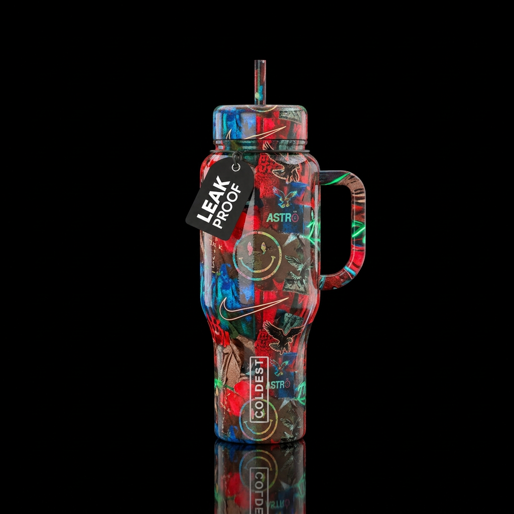Travis scoct water bottle design