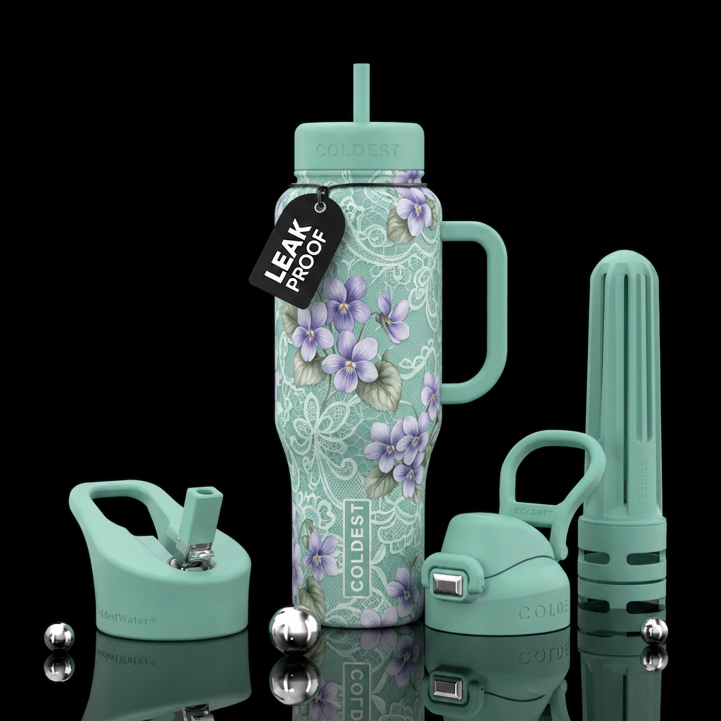 Delicate bloom water bottle design