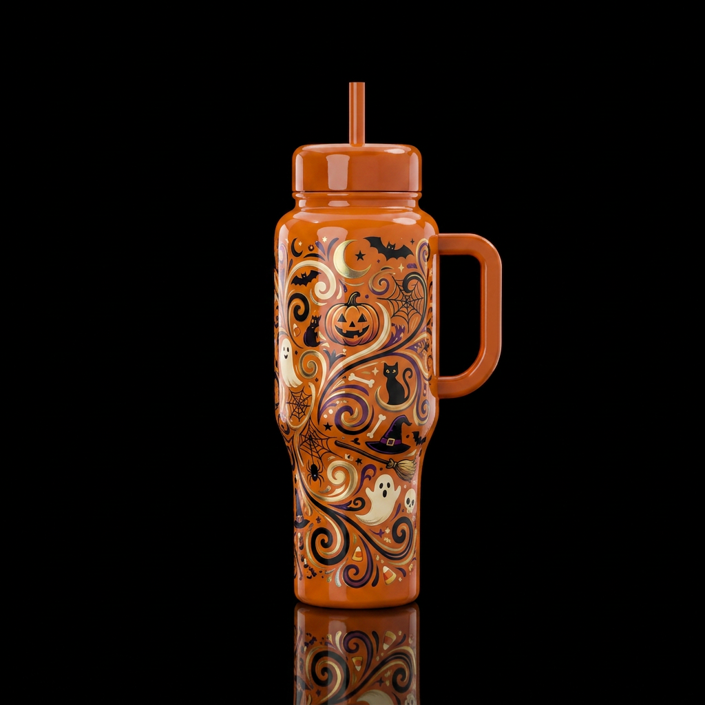 Spooktacular Moonlight water bottle design