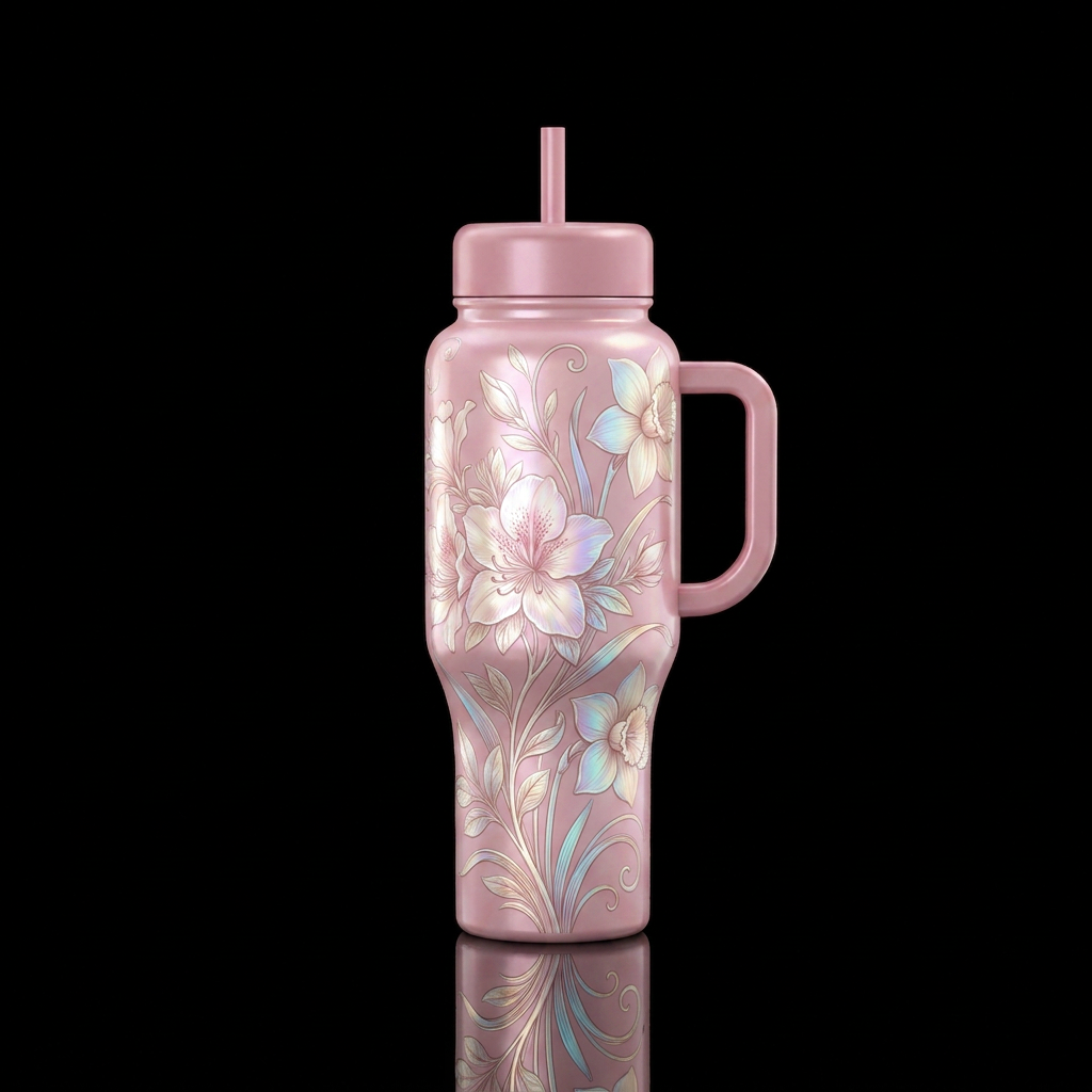 Moonlight bouquet water bottle design