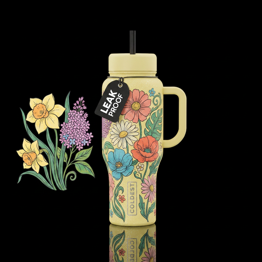 Hippie Garden water bottle design